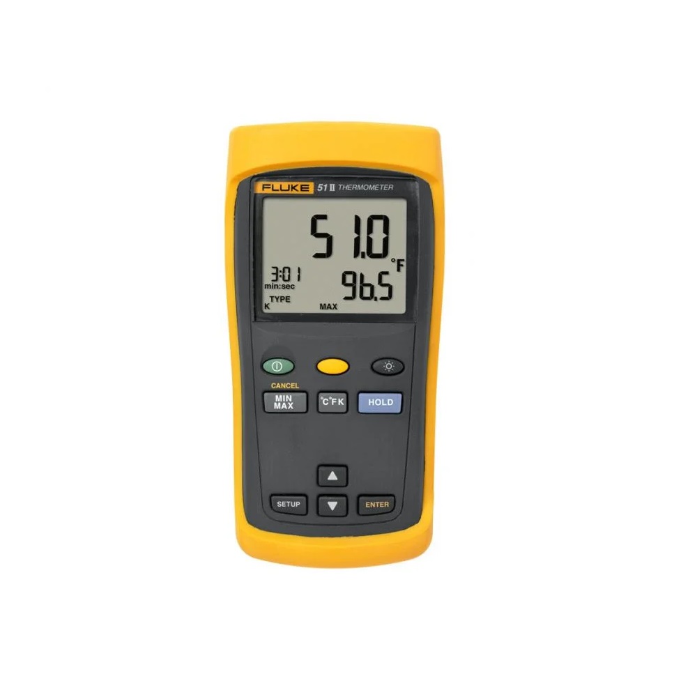 [FLUKE-51-2 60HZ] Termometro Digital Una Entrada Medicion J,K,T Y E Rechazo Ruido 60Hz Fluke