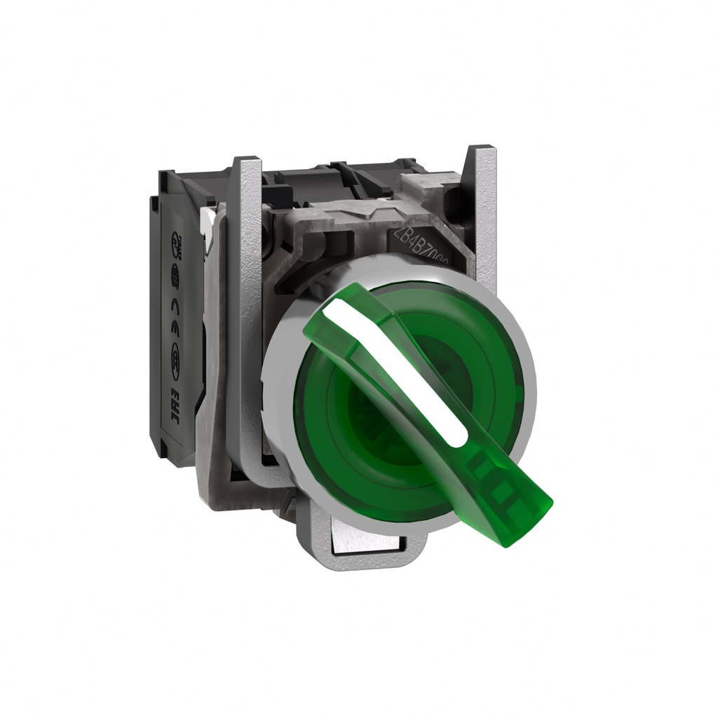 [XB4BK123M5] Selector Verde Luminoso 22Mm 2 Pos 240 V-1 Na+1 Nc Schneider