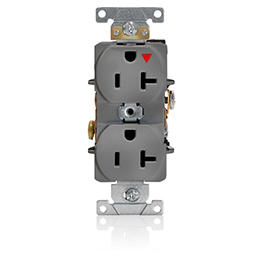 Toma 20A 125A 1F+N+T Doble Con Polo Tierra Aislado Gris Leviton