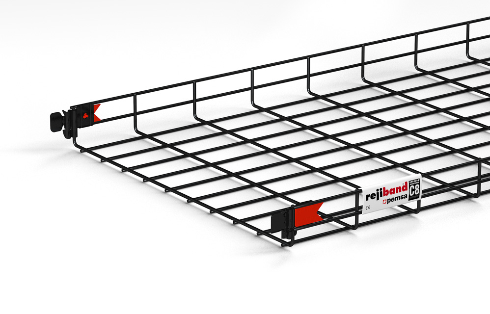 Bandeja Malla 60Mm X 500Mm X 3.0Mts Black C8 Negro Rejiband Pemsa