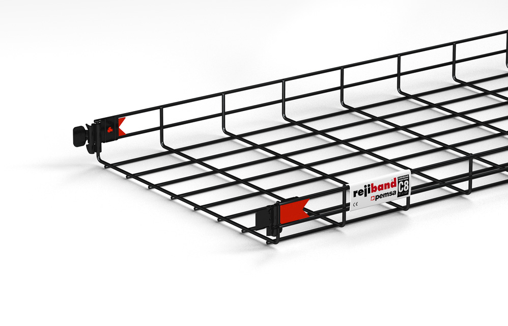 Bandeja Malla 60Mm X 400Mm X 3.0Mts Black C8 Negro Rejiband Pemsa