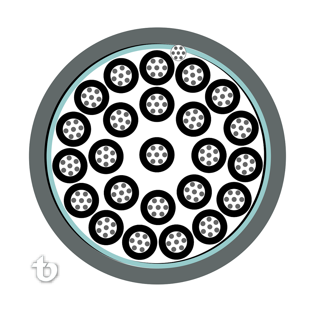 [8KDP124109] Cable Apantallado 24 Lineas 16Awg +16Awg Foil Aluminio Control Cobre Estanado Interior/ Exterior Tc Fr-Pvc Numerado 600V 90 Grados C 24X16Awg Gris Teldor