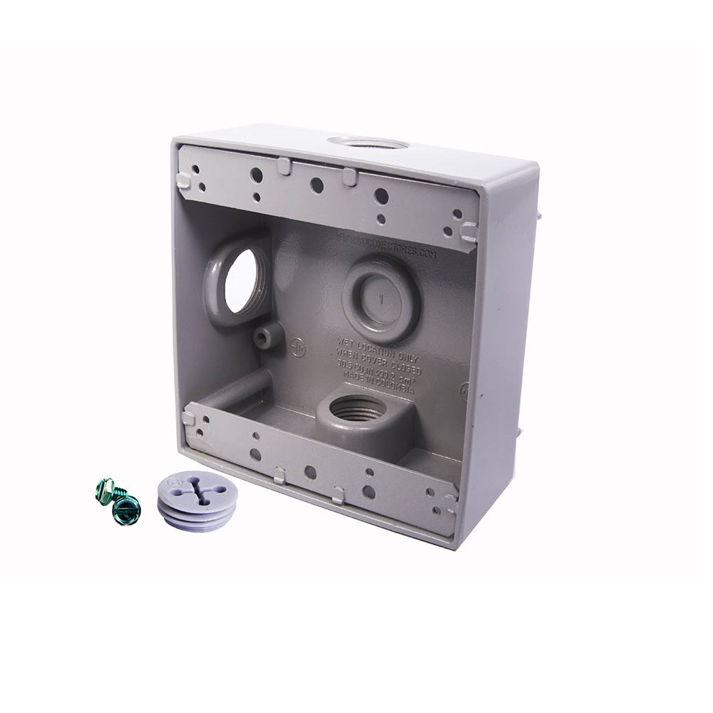 [3N32CC3050] Caja 4X4 3 Salidas De 1/2 Aluminio Cu Conectores 3N32Cc3050