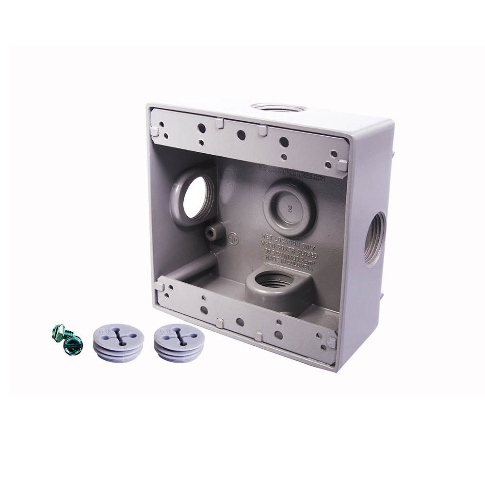 [3N32CC5050] Caja 4X4 5 Salidas De 1/2 Aluminio Cu Conectores 3N32Cc5050
