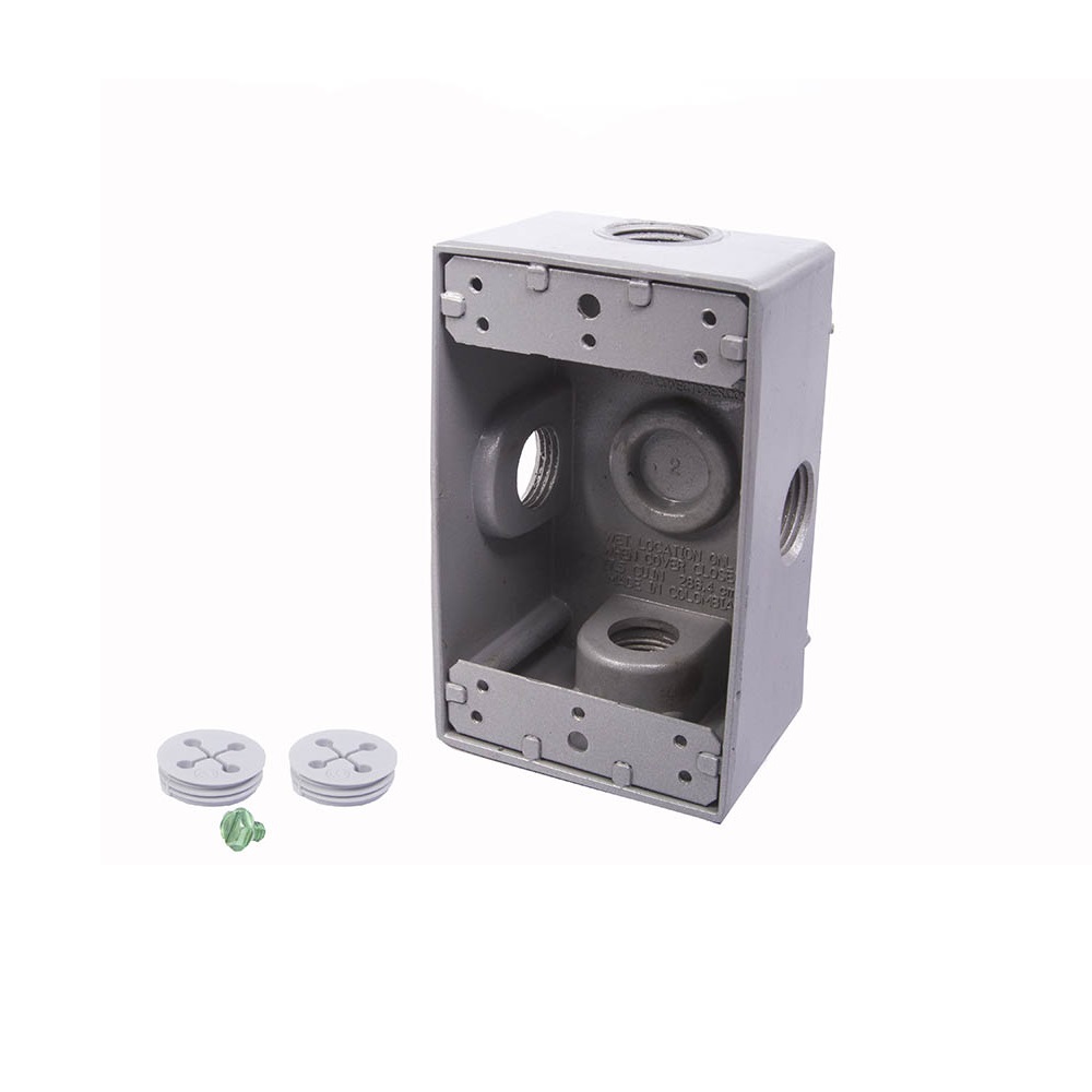 [3N32CR4050] Caja 2X4 4 Salidas De 1/2 Aluminio Cu Conectores 3N32Cr4050