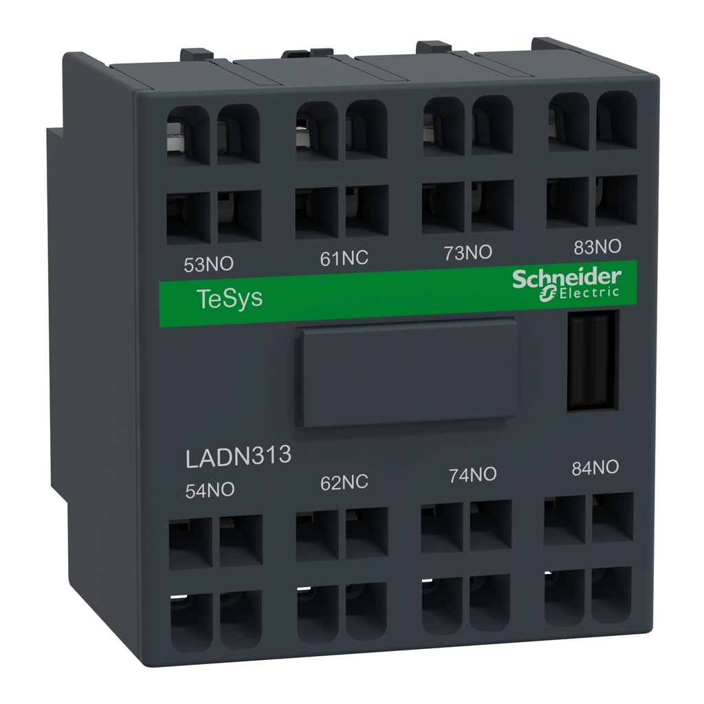 [LADN313] Bloque De Contactos Auxiliar Frontal Tesys K 3Na+1Nc 10A 690 Vac Terminales De Resorte Schneider