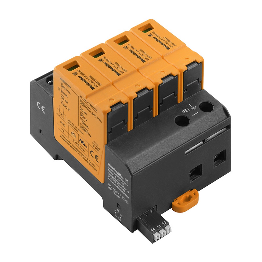 [VPU AC II 4 R 300/50] Supresor Picos 50Ka 230/400Vac Tipo 2 4P Aviso Remoto Weidmuller _2591150000