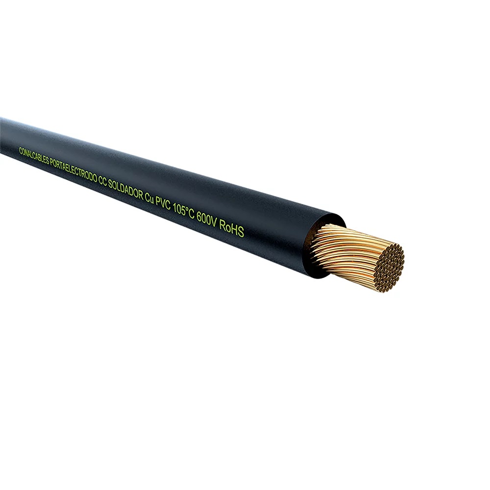 [CS4PEVE] Cable Soldador 4Awg Verde 600V 105 Grados 230A Ciclo 130A Continuo Conalcables