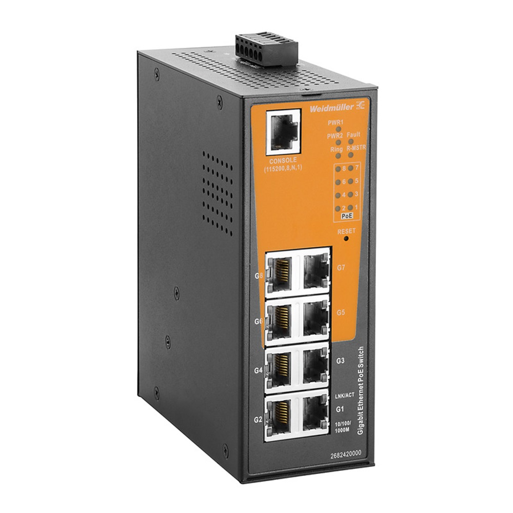 [IE-SW-AL08M-8GTPOE] Switch 8 Puertos Poe+ 120W 1Gbps Administrable Riel Din Ip30 Weidmuller _2682420000