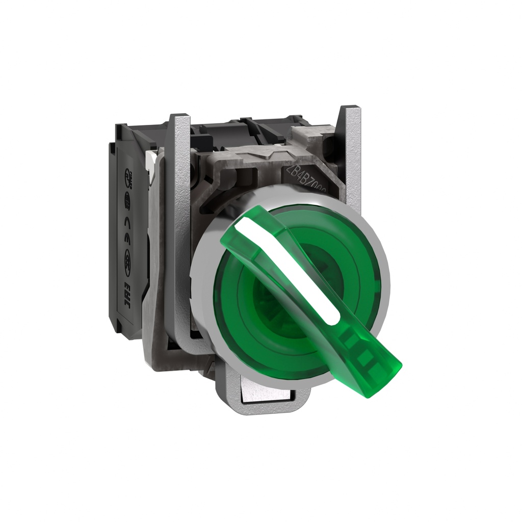 [XB4BK123B5] Selector 2 Posiciones Verde 22Mm 24Vca/Cc 1Na+1Nc Schneider