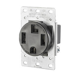 Receptaculo De Empotrar 30 Amp, 125/250 Volt, Nema 14-30R, 3P, 4W,  Entrada Recta Leviton