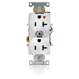 [5362-IGW] Toma 20A 125A 1F+N+T Doble Con Polo Tierra Aislado Nema 5-20R Blanco Leviton 05362-0Igw