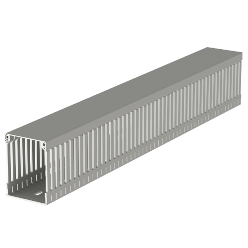 [80.60.77] Canaleta Con Tapa 60Bx80A Mm Gris Ranurada Tramo X 2 Mts U23X Unex