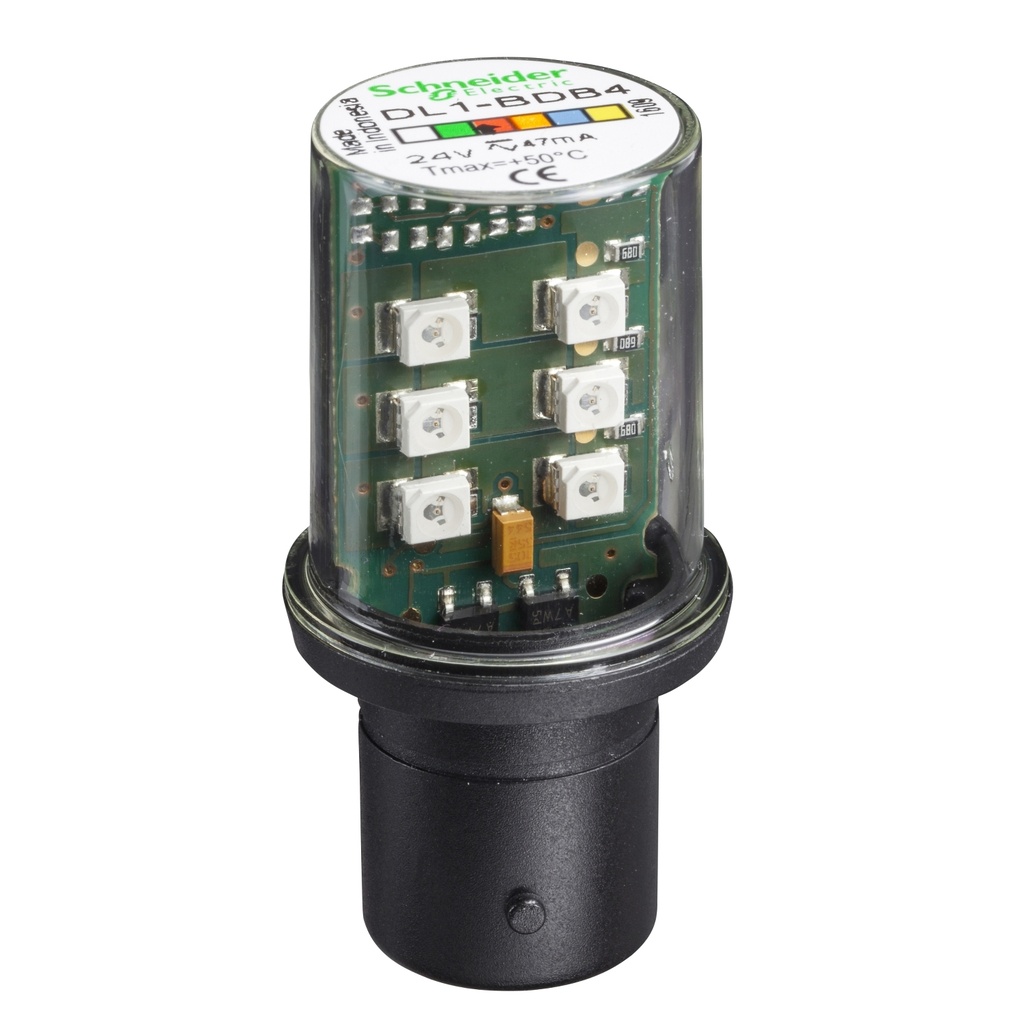 Bombillo Led Rojo P/Baliza  Base Ba 15D 24V Ca/Cc Schneider