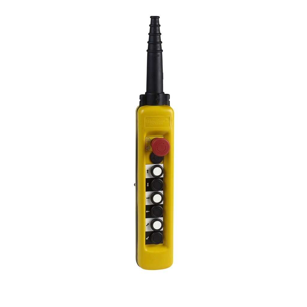 [XACA6813] Caja Colgante 6 Botones 1 Parada Emergencia Xac-A Ip65 Ik08 Amarillo Schneider Xaca6813