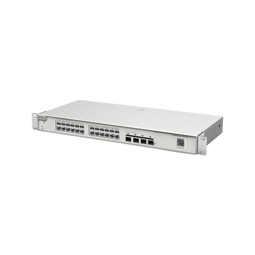 [RG-NBS5200-24GT4XS] Switch 24 Puertos Red 1Gbps + 4 Puertos Sfp+ 10Gbps Capa 3 Tasa 96Mbps Rack 1Ru Administrable Nube Ruijie