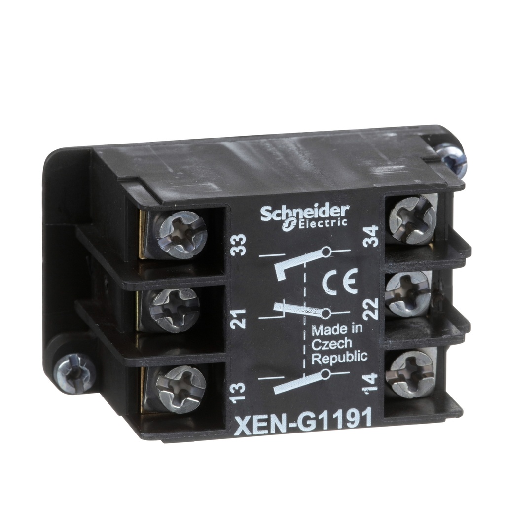 Bloque Contactos Para Xac 1Nc + 2Na Montaje Frontal Schneider Xeng1191