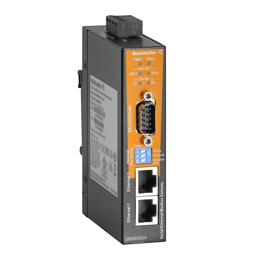 [IE-CS-MBGW-2TX-1COM] Convertidor De Señal Serial/Ethernet Y Modbus Tcp/Rtu Gateway 2Rj45 100Mbps 1 Db9 Rs-232/422/485 Weidmuller _2682600000