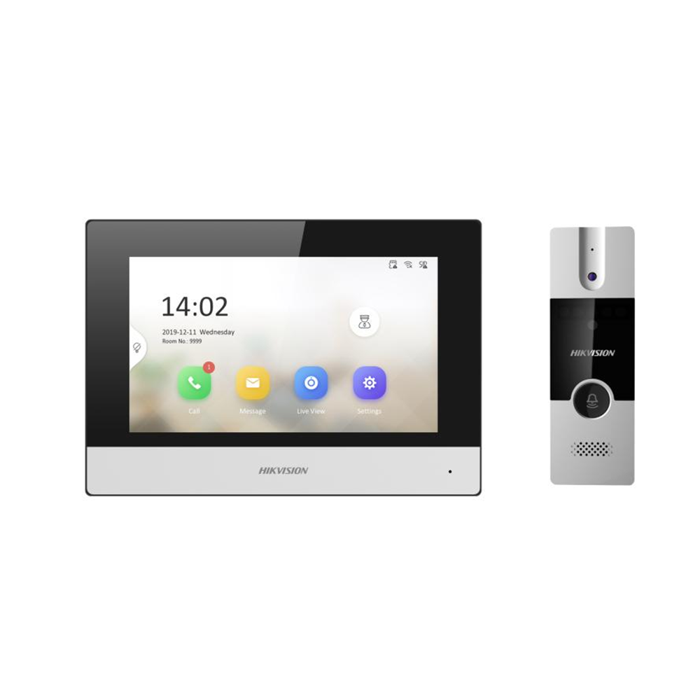 [DS-KIS302-P] Kit Videoportero Hibrido Incluye Pantalla 7In Ip + Cable 5Mts 4 Hilos Ik7 Ip65 Hikvision 305303486