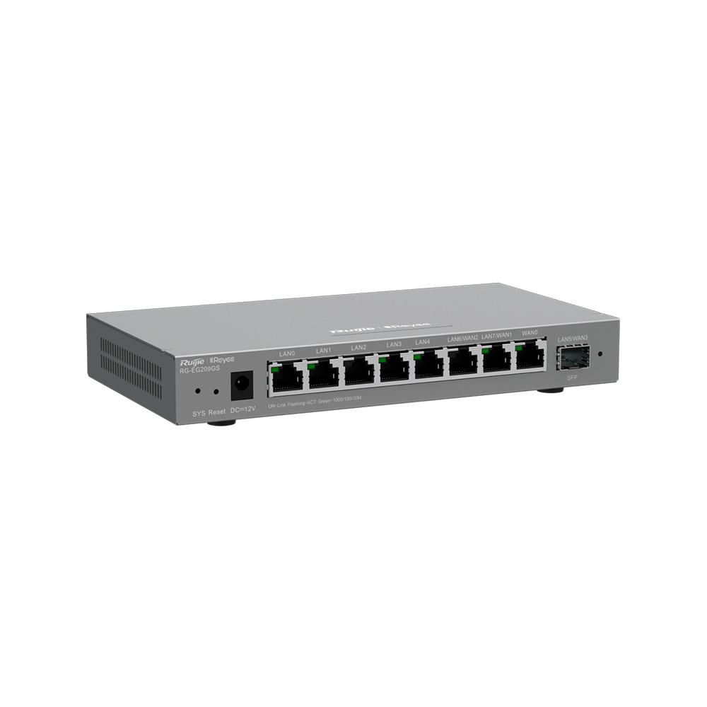 Router Empresa 8 Puertos 1Gbps + 1 Sfp Max 4 Puertos Wan 1Gbps 200 Usuarios Administrable Nube Ruijie