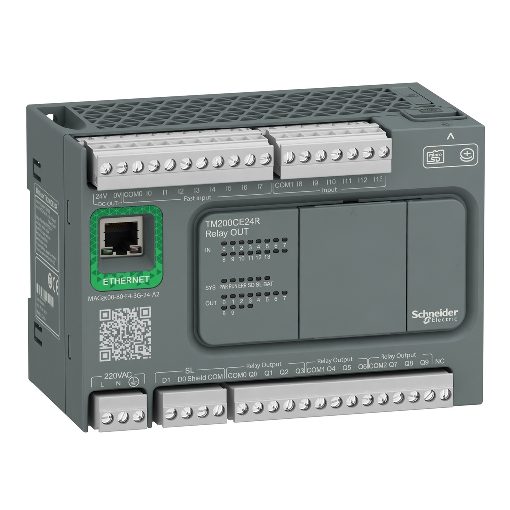 Plc Controlador 100/240V 24 Entradas Dig 10 Salidas Rele Ethernet Schneider Tm200Ce24R