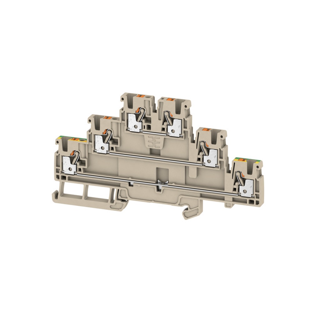 Borna Paso Push In 3 Pisos 28-12Awg 800V 24A 2.5Mm Beige Weidmuller _2428530000
