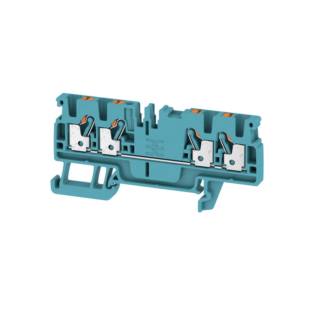 Borna Paso Push In 4 Contactos 1 Piso 28-12Awg 800V 24A 2.5Mm Azul Weidmuller _1521690000