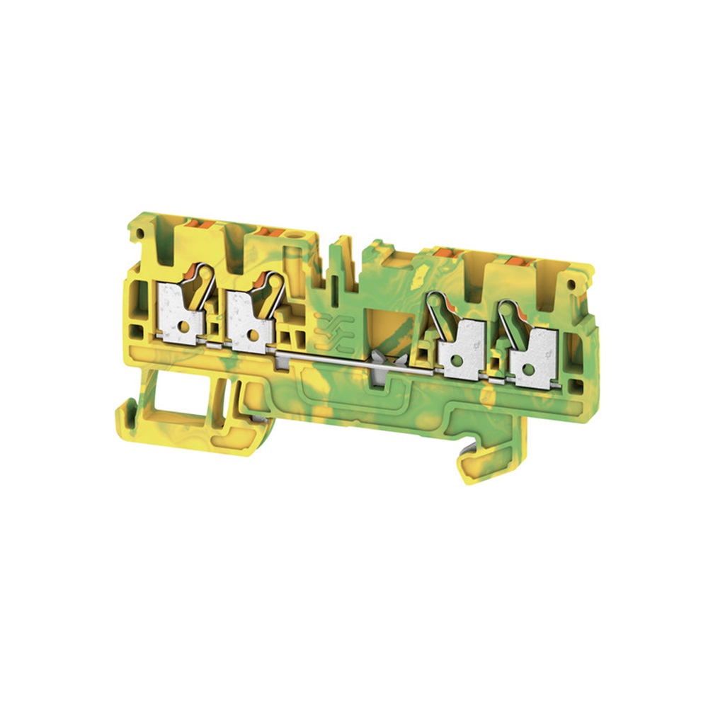 Borna Paso Push In 4 Contactos 1 Piso 28-12Awg 600V 2.5Mm Tierra Verde/Amarillo Weidmuller _1521540000