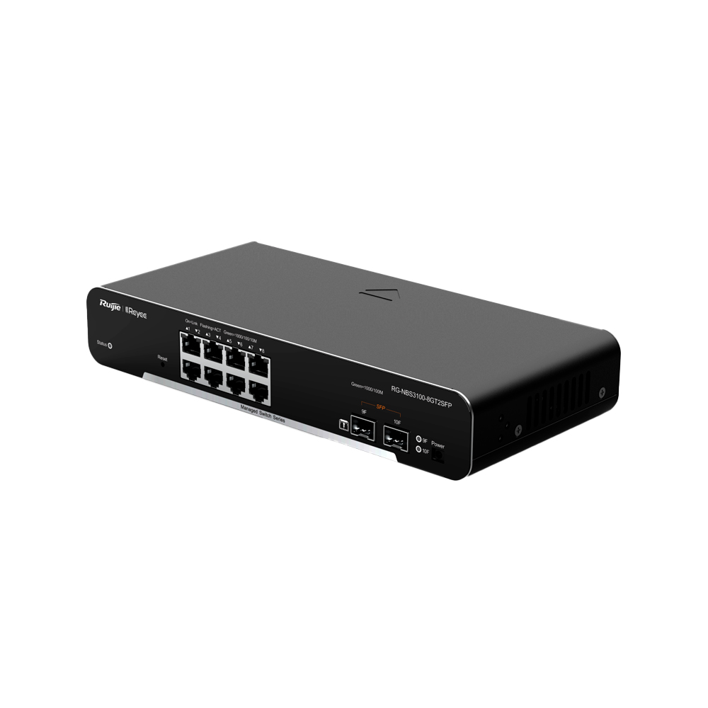 Switch 8 Puertos Red 1Gpbs + 2 Puertos Sfp 1Gbps Tasa 14.88Mpps Capa 2 Administrable Nube Ruijie