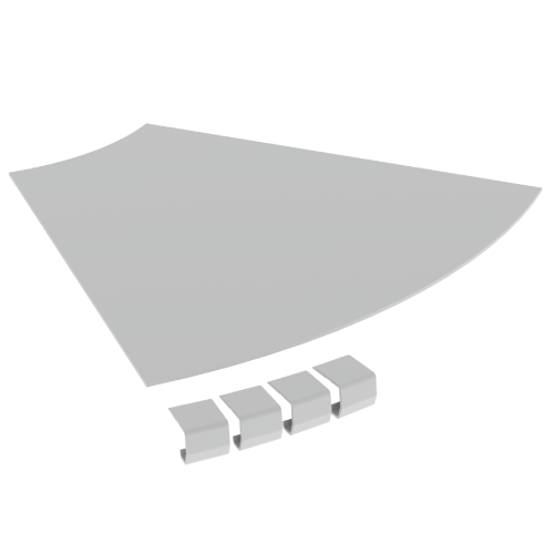 Tapa Curva Horizontal 45 Grados Para Bandeja Portacable Escalera 500 Mm U23X Unex