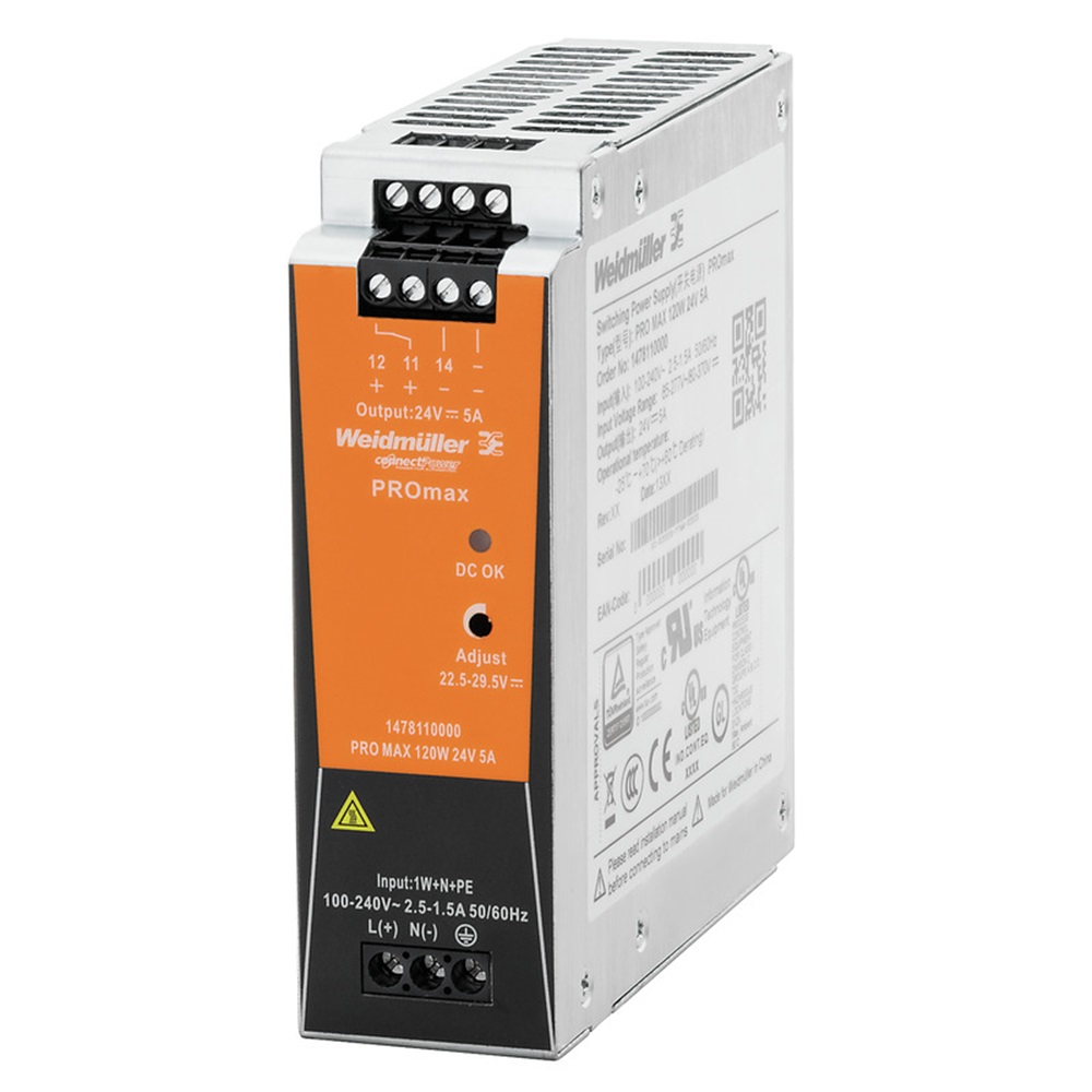 Fuente Pro Max 5A Out 24Vdc 120W In 85-264V Ac/In 80-370V Dc Weidmuller _1478110000
