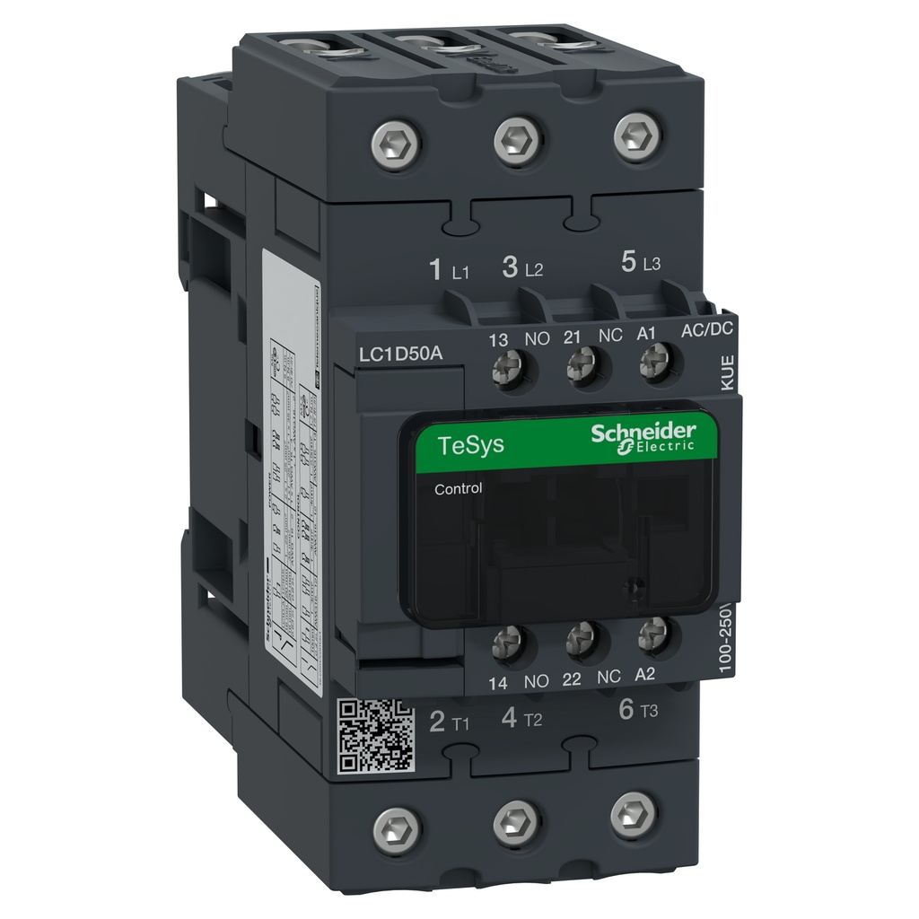 [LC1D50AKUE] Contactor 50A Ac3 1Na+1Nc 30Kw A 440V Bobina 100-250Vac/Vdc Schneider Lc1D50Akue