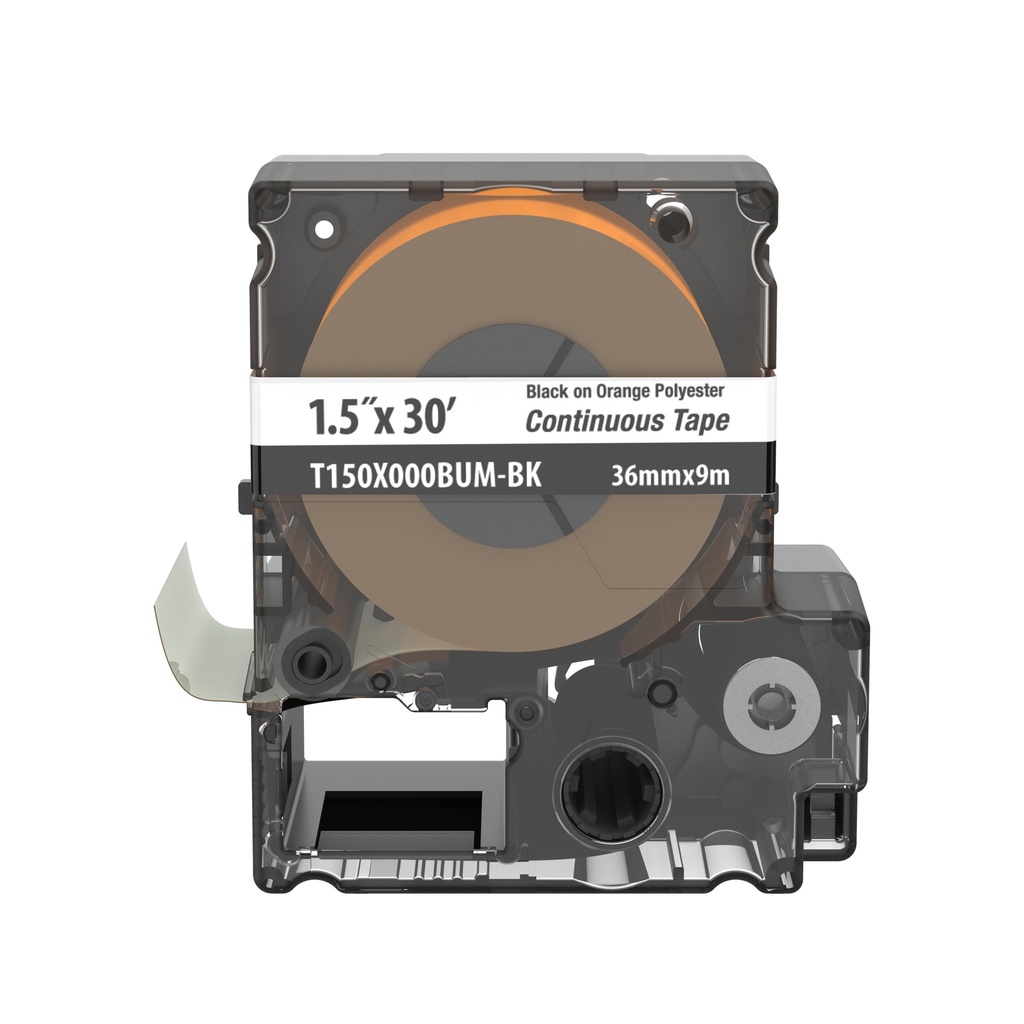 [T150X000BUM-BK] Cartucho Cinta Continua  P/Mp300 Mp100 23.8Mm X 9Mts Letra Negra Sobre Naranja Panduit