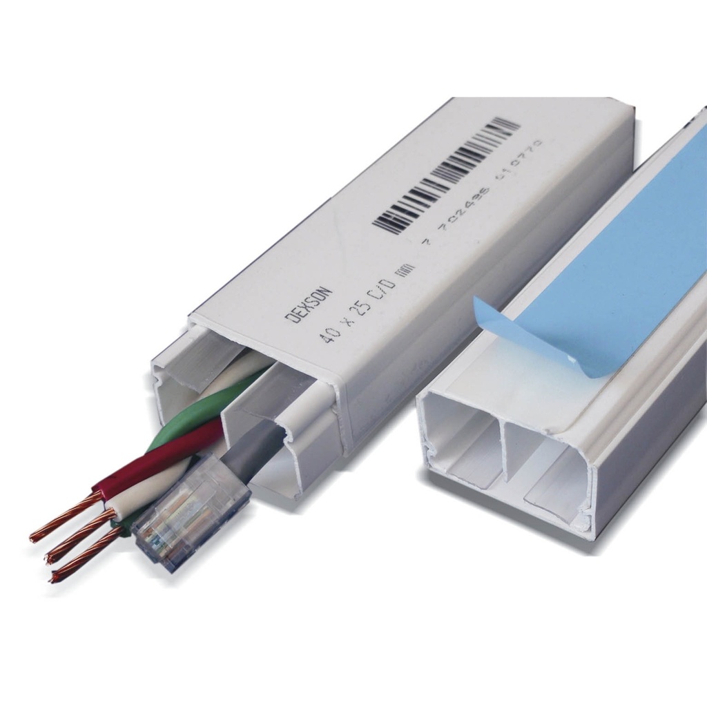 [DXN10151] Canaleta Pvc 40X25Mm Blanca  Dexson X 2Mts Con Adhesivo Ip42 Schneider