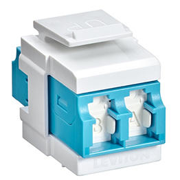 [41086-LLW] Adaptador Duplex Lc-Lc Lomm Quickport Aguamarina/Blanco Obturador 10G Leviton
