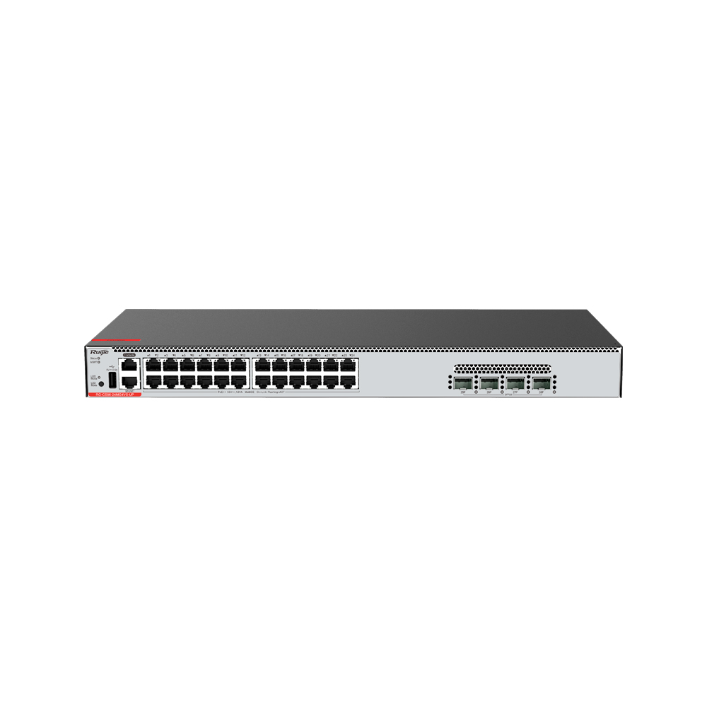 [RG-CS86-24MG4VS-UP] Switch 24 Puertos 100/1000 2.5/5Gb Poe++ 4 Puertos 10/25G Sfp28 Tasa 327Mpps Vsu Administrable Nube Ruijie