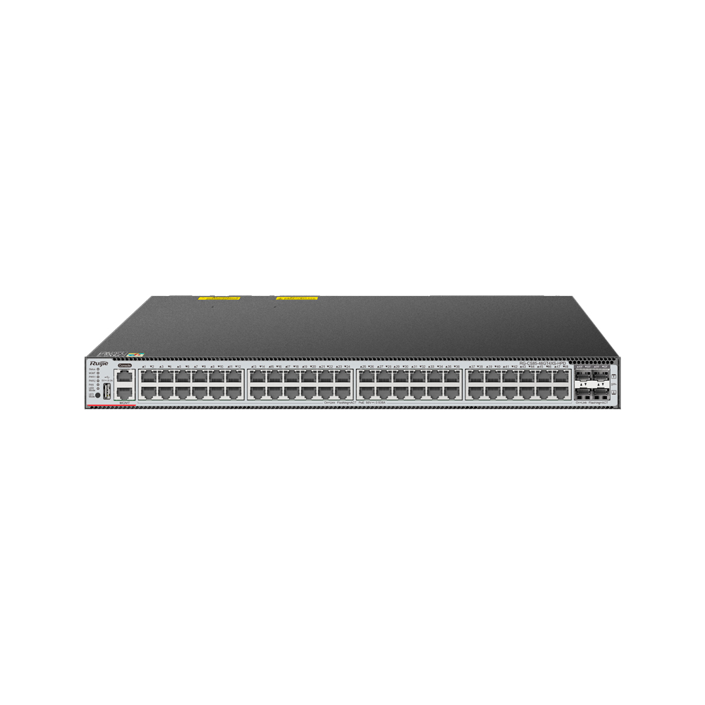 [RG-CS85-48GT4XS-HPD] 48 Puertos Poe+ 1G + 4 Puertos 10G Sfp+ Capa 3 1440Wtasa 406-600Mpps Vsu Requiere Fuente Ruijie