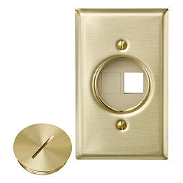 Conjunto De Conectores De Piso Quickport Espacio X Espacio Incluye Placa De Pared/Inserto/Espacios Y Tapa Roscada Leviton