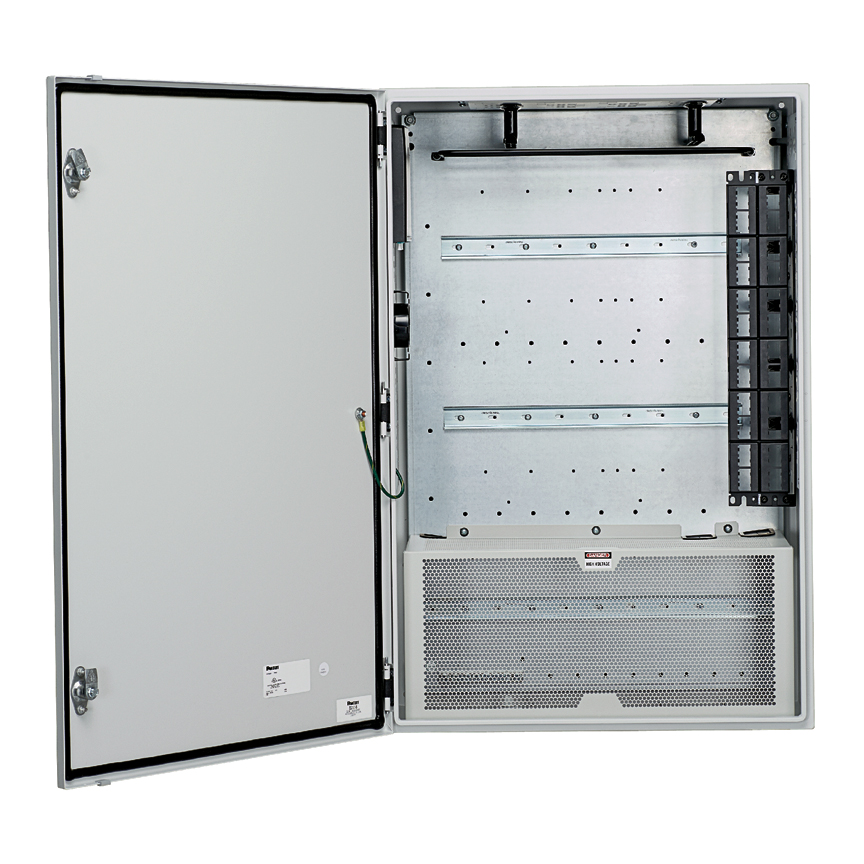 Gabinete Industrial Pared 609X294X914Mm Acero Dulce Incluye Accesorios Preconfigurados Cobre Y Fibra Color Gris Panduit