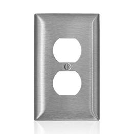 Tapa Para Toma Doble Acero Inoxidable Grado Comercial Con Tornillos De Montaje Leviton