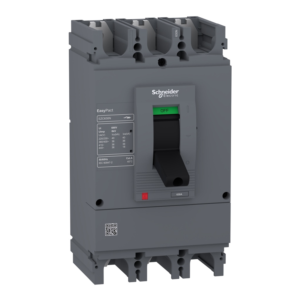 [EZC630N3500N] Ezc630N3500N Interruptor Fijo 500A Termomagnetico Easypact 3 Polos Tmd 40Ka A 220-230Vac / 36Ka A 400-415Vac Schneider