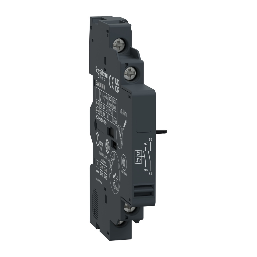 [GVAD1010] Gvad1010 Contacto Auxiliar Lateral De Señalizacion Falla 2 Contactos Na 48-690Vac/24-240Vdc 6A Schneider