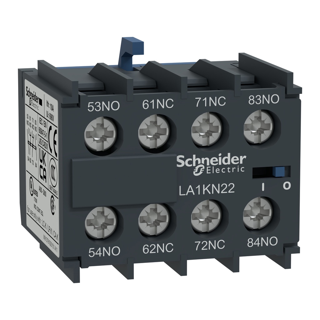 La1Kn22 Bloque Auxiliar P/Contactor Serie K 2Na+2Nc Tesys Kiliar 690Vac 10A Schneider