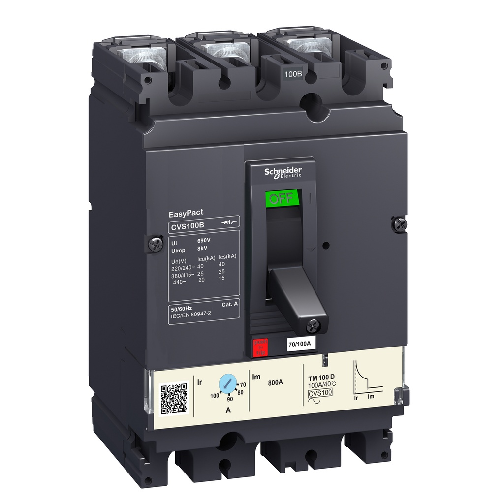 [LV510335] Lv510335 Interruptor Fijo 63A Termomagnetico Easypact 3 Polos Tm63D 70Ka A 220-230Vac / 36Ka A 400-415Vac Schneider
