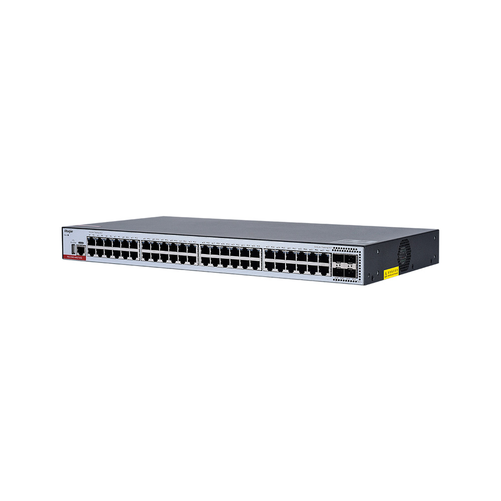 [RG-CS83-48GT4XS] Switch 48 Puertos Rj45 1Gb + 4 Sfp+ 1/10Gb Capa 3 132Mpps Administrable Nube Ruijie