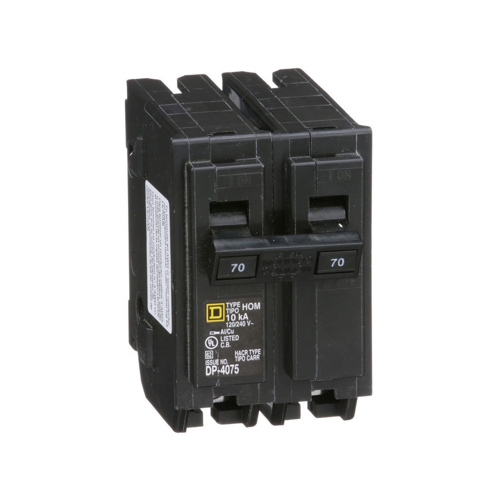 Taco Enchufable 2X70A Square-D 10Ka 120-240Vac Homeline Schneider Hom270