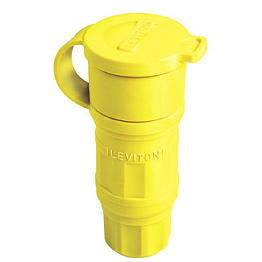 [29W47] Toma 30A 125V 2P+T Aerea Seguridad Wetguard Ip67 Nema L5-30R Grado Industrial Amarilla Leviton