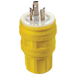 [28W47] Clavija 30A 125V 2P+T Aerea Seguridad Wetguard Ip67 Nema L5-30R Grado Industrial Amarilla Leviton