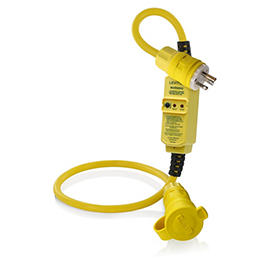 [GSCM2-3WC] Extension 20A Gfci Reset Manual Plug 5-20P (14W33) Toma 5-20R (15W33) 1Mt Wetguard Amarillo Leviton
