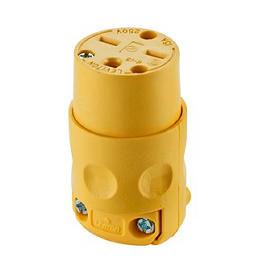Toma 15A 250V 2P+T Aerea Polo Tierra Pvc Amarilla 615R Leviton
